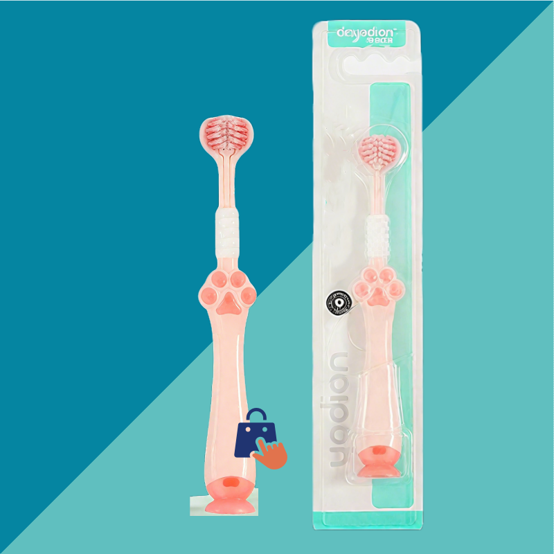 Kitty Paw Toothbrush for Kids Pink